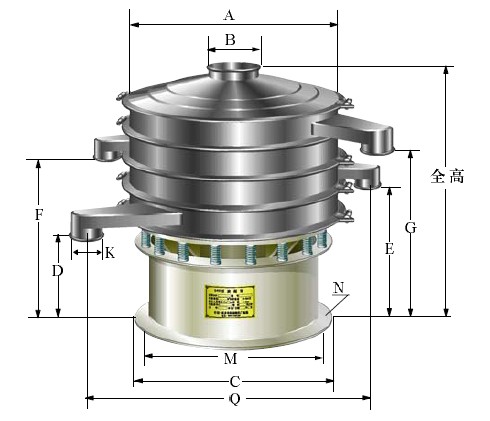 S49系列旋振筛外型尺寸图